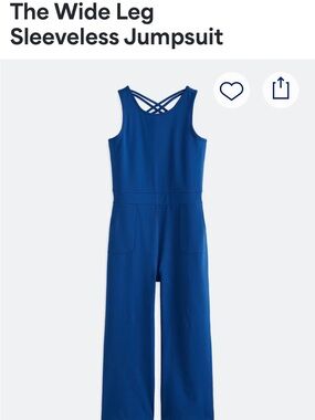 Girls' Wide Leg Sleeveless Jumpsuit in Royal Blue